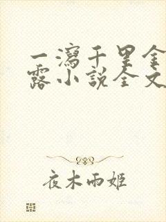 一泻千里金银花露小说全文免费阅读