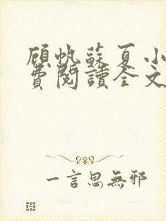 顾帆苏夏小说免费阅读全文