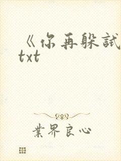 《你再躲试试》txt