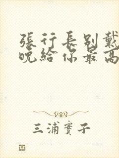 张行长别戴了今晚给你最高的待遇