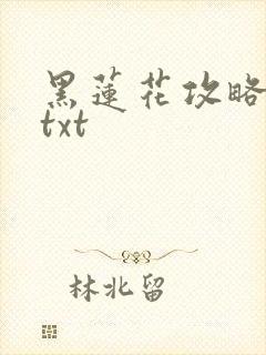 黑莲花攻略手册txt