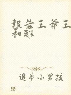 报告王爷王妃要和离