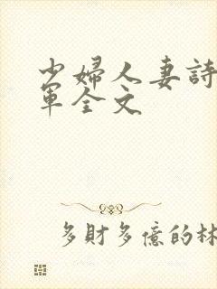 少妇人妻诗雨小军全文