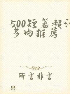500短篇超污多肉推荐
