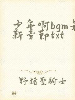 少年啊bgm最新章节txt