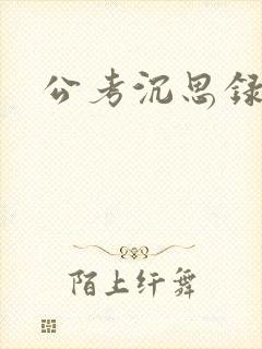 公考沉思录