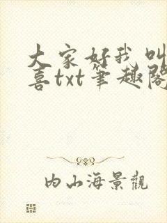 大家好我叫林小喜txt笔趣阁