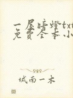 一屋暗灯txt免费全本小说电子书