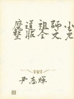 魔道祖师小说完整版全文免费阅读
