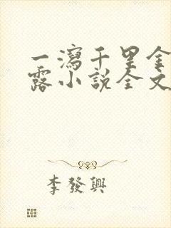 一泻千里金银花露小说全文免费阅读