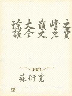 徐大巅峰之路小说全文免费阅读