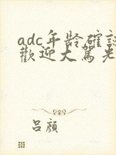 adc年龄确认欢迎大驾光临小说