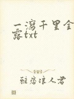 一泻千里金银花露txt