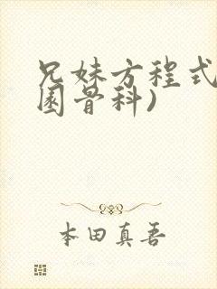 兄妹方程式(校园骨科)