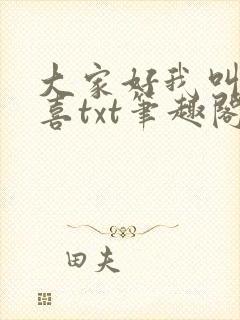 大家好我叫林小喜txt笔趣阁