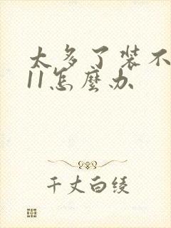 太多了装不下h11怎么办