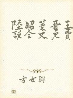 陆昭菱晋王的小说全文免费阅读