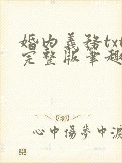 婚内义务txt完整版笔趣阁