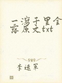 一泻千里金银花露原文txt