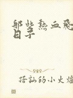 那些热血飞扬的日子