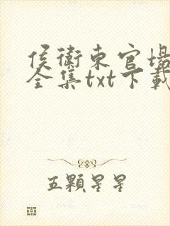 侯卫东官场笔记全集txt下载