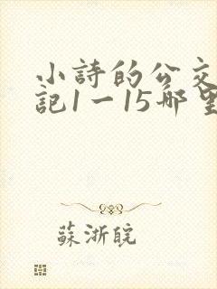 小诗的公交车日记1一15哪里能看