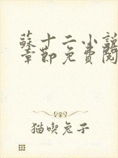 苏十二小说最新章节免费阅读下载