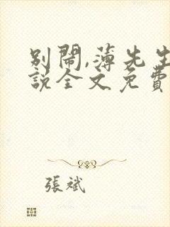 别闹,薄先生小说全文免费阅读