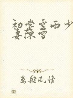 初尝云雨少妇人妻陈雪