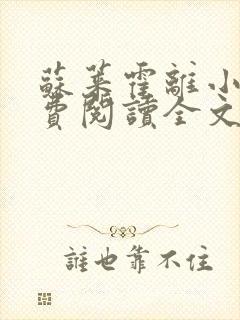 苏莱霍离小说免费阅读全文