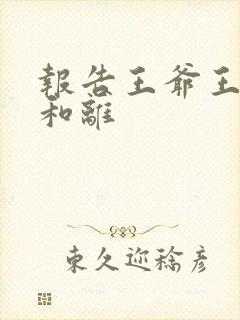 报告王爷王妃要和离