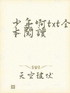 少年啊txt全本阅读