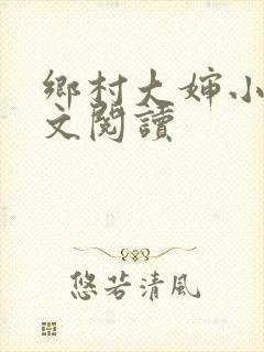 乡村大婶小说全文阅读