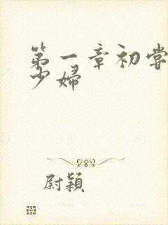 第一章初尝极品少妇