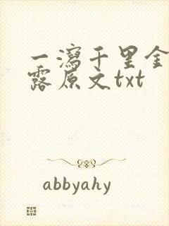 一泻千里金银花露原文txt