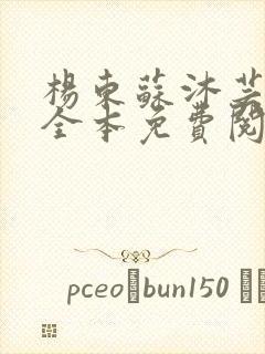 杨东苏沐芸小说全本免费阅读下载