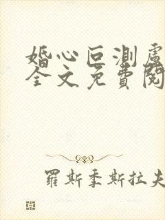 婚心叵测卢丹妮全文免费阅读小说