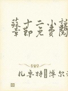 苏十二小说最新章节免费阅读