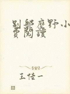 别那么野小说免费阅读封面