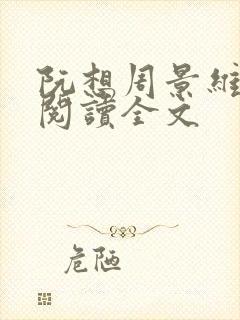 阮想周景维免费阅读全文