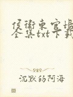 侯卫东官场笔记全集txt下载