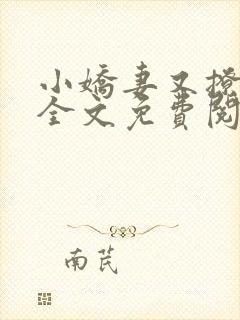 小娇妻又撩又甜全文免费阅读