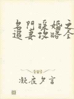 名门暖婚之权爷追妻攻略全文免费阅读