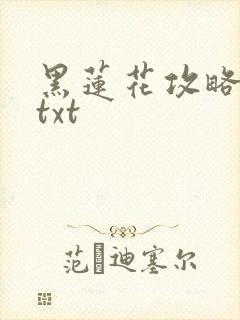 黑莲花攻略手册txt
