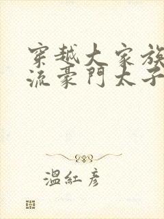 穿越大家族之风流豪门太子爷