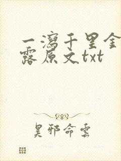 一泻千里金银花露原文txt