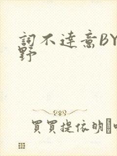 词不达意BY咩野