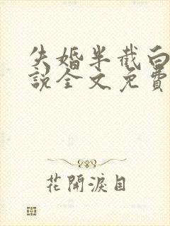 失婚半截白菜小说全文免费阅读