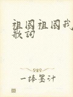 祖国祖国我爱你歌词