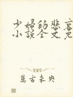 少妇的悲哀榆木小说全文免费阅读笔趣阁下载